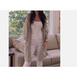 Donni Ribbed Sandwash Cardigan-OSFA Plus-Open Front-Ribbed-Pockets-Oversized